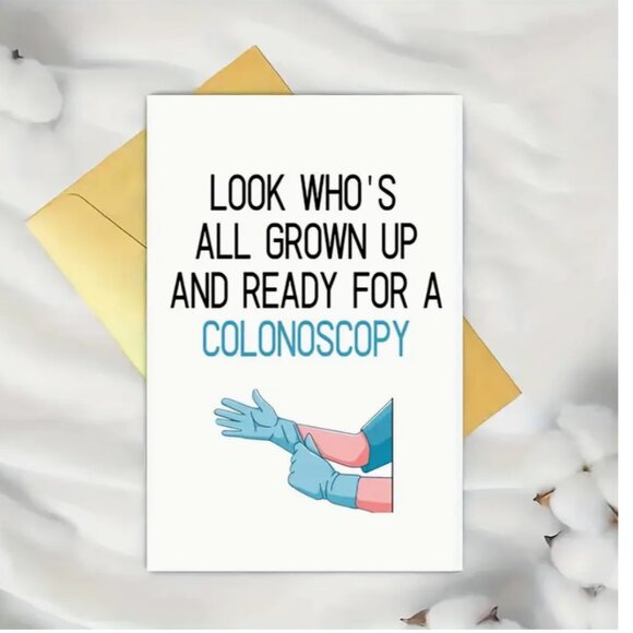 BIRTHDAY CARD Funny Birthday Card Joke Card Funny BDAY Card Colonoscopy - Picture 1 of 1
